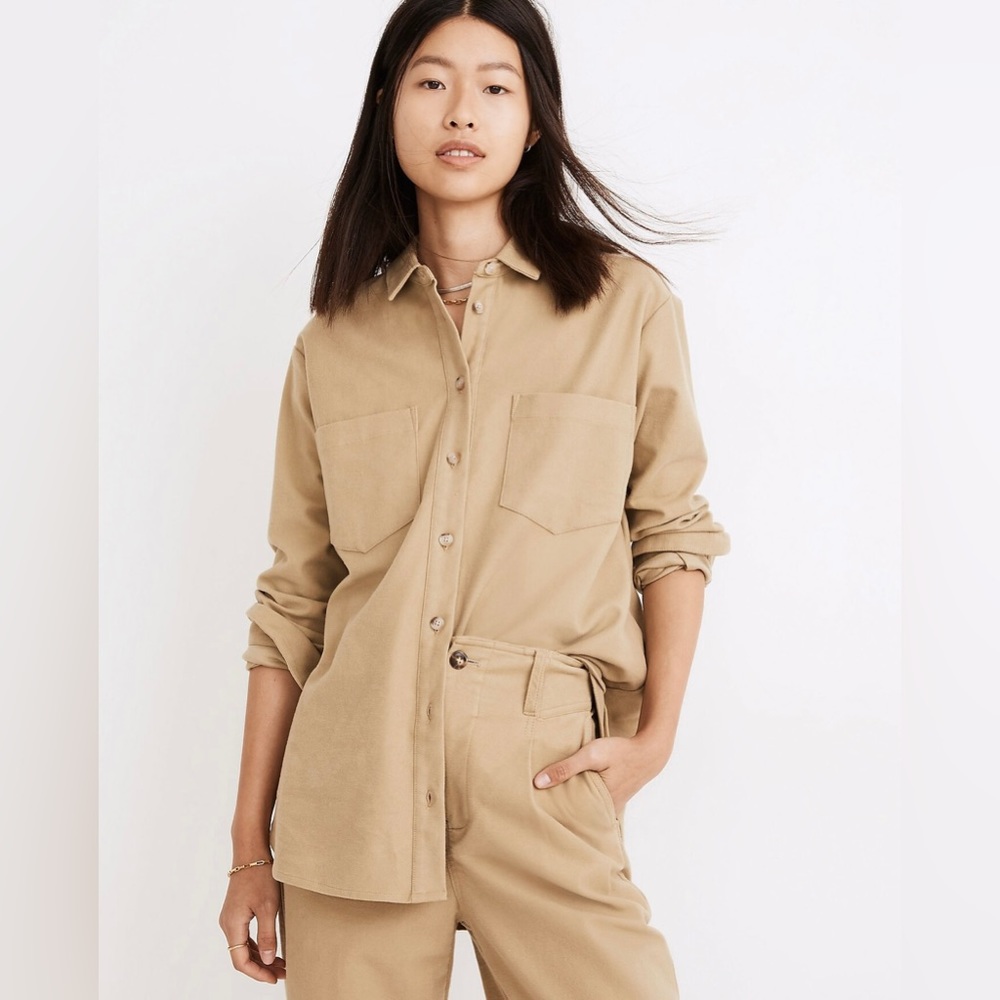 Madewell Moleskin Sunday Shirt Oversized Button-Up Size Small